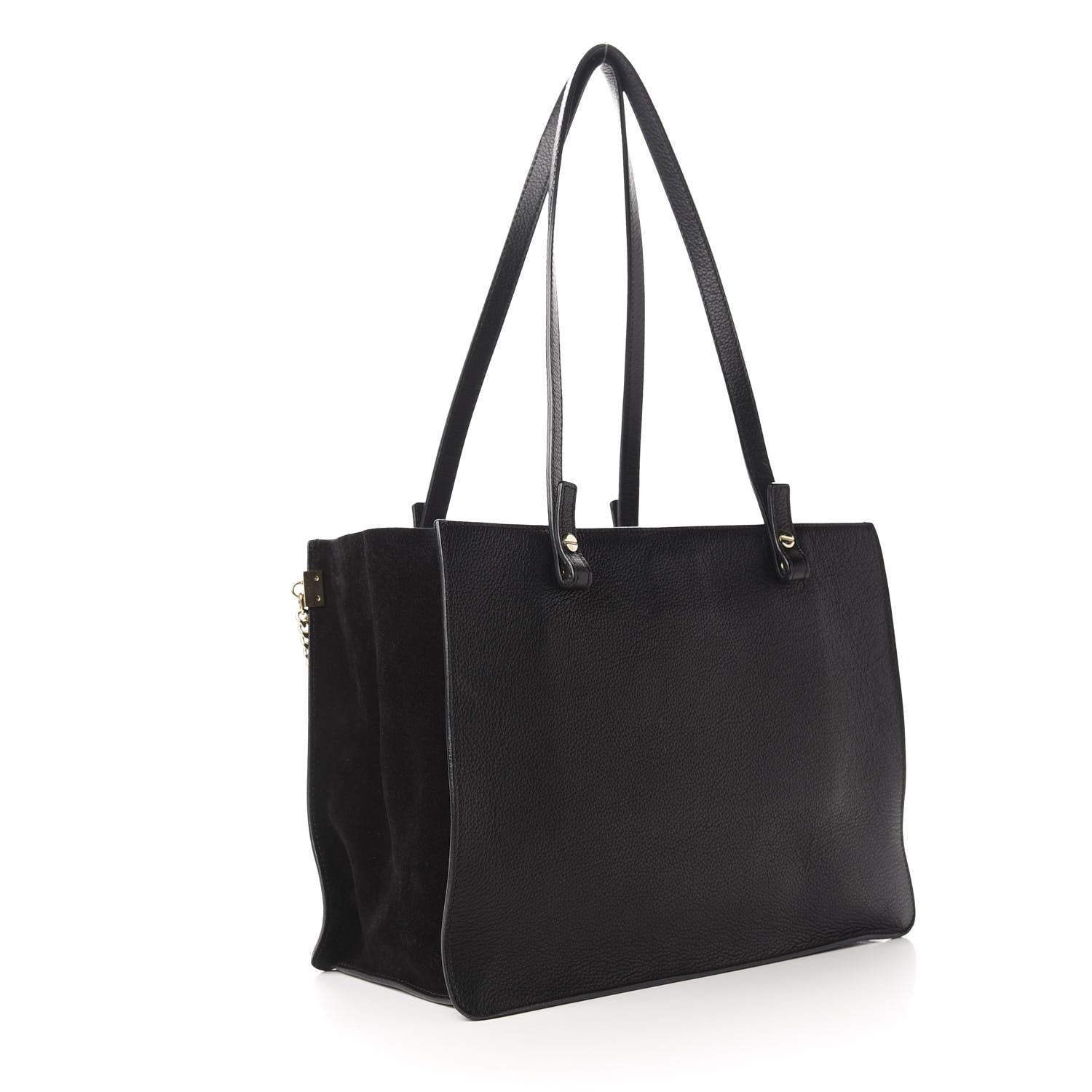 Chloe Grained Calfskin Suede Small Faye Tote Black 3 of 10