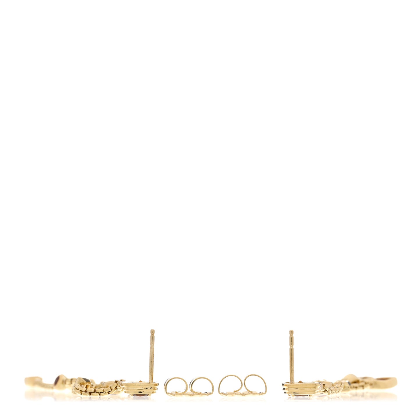 18K Yellow Gold Sapphire Garnet Citrine Tourmaline Confetti 3 Row Tassel Earrings