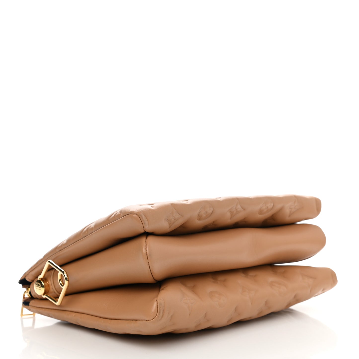 Lambskin Embossed Monogram Coussin PM Camel