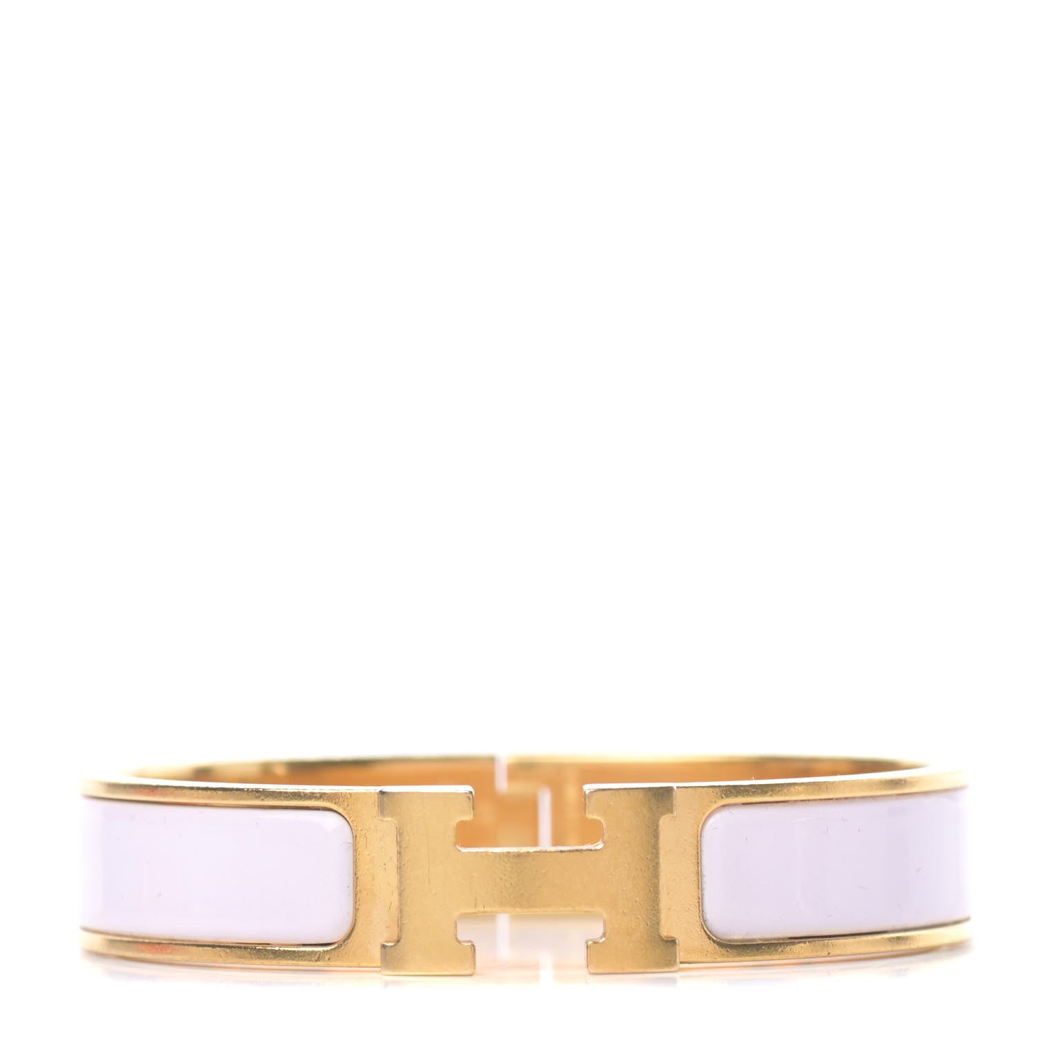 Hermes Enamel Narrow Clic Clac H Bracelet PM Rose Dragee 1 of 6