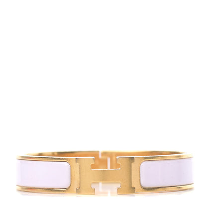Hermes Enamel Narrow Clic Clac H Bracelet PM Rose Dragee 1 of 6
