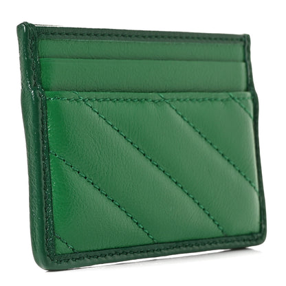 Gucci Azalea Calfskin Enamel Matelasse Diagonal Torchon GG Marmont Card Holder New Shamarock Emerald 5 of 18