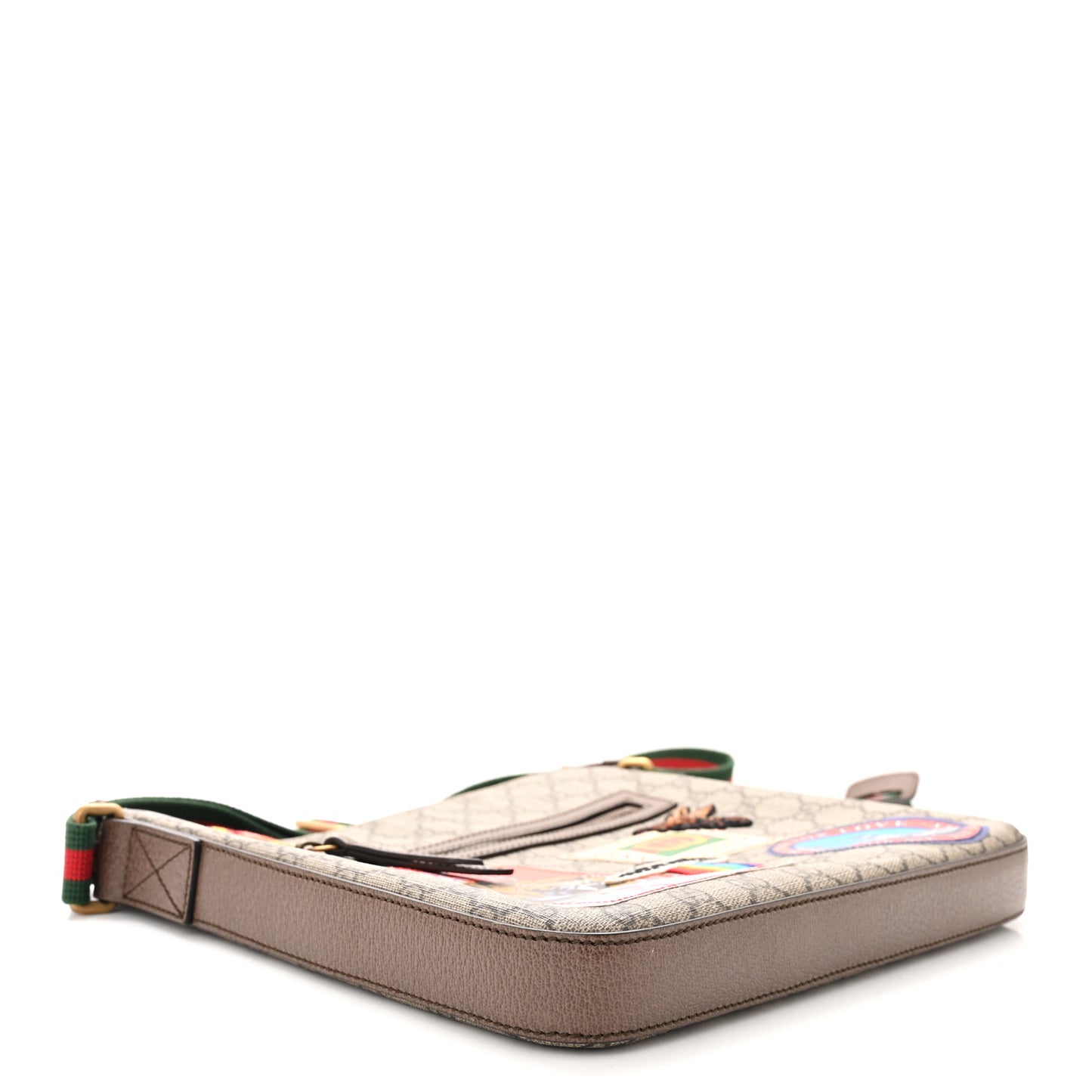Soft GG Supreme Monogram Courrier Web Medium Flat Messenger Bag Beige New Acero Multicolor