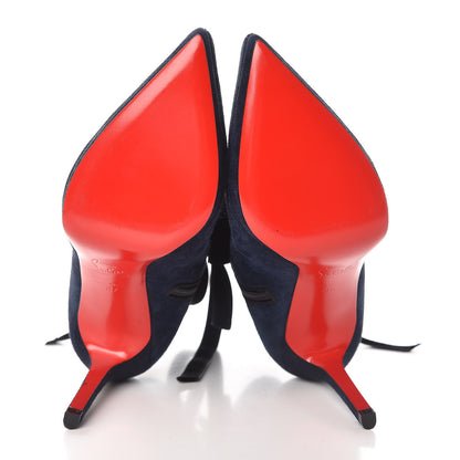 Christian Louboutin Veau Velours Circus Nana 100 Ankle Boots 37 Marine Black 5 of 9