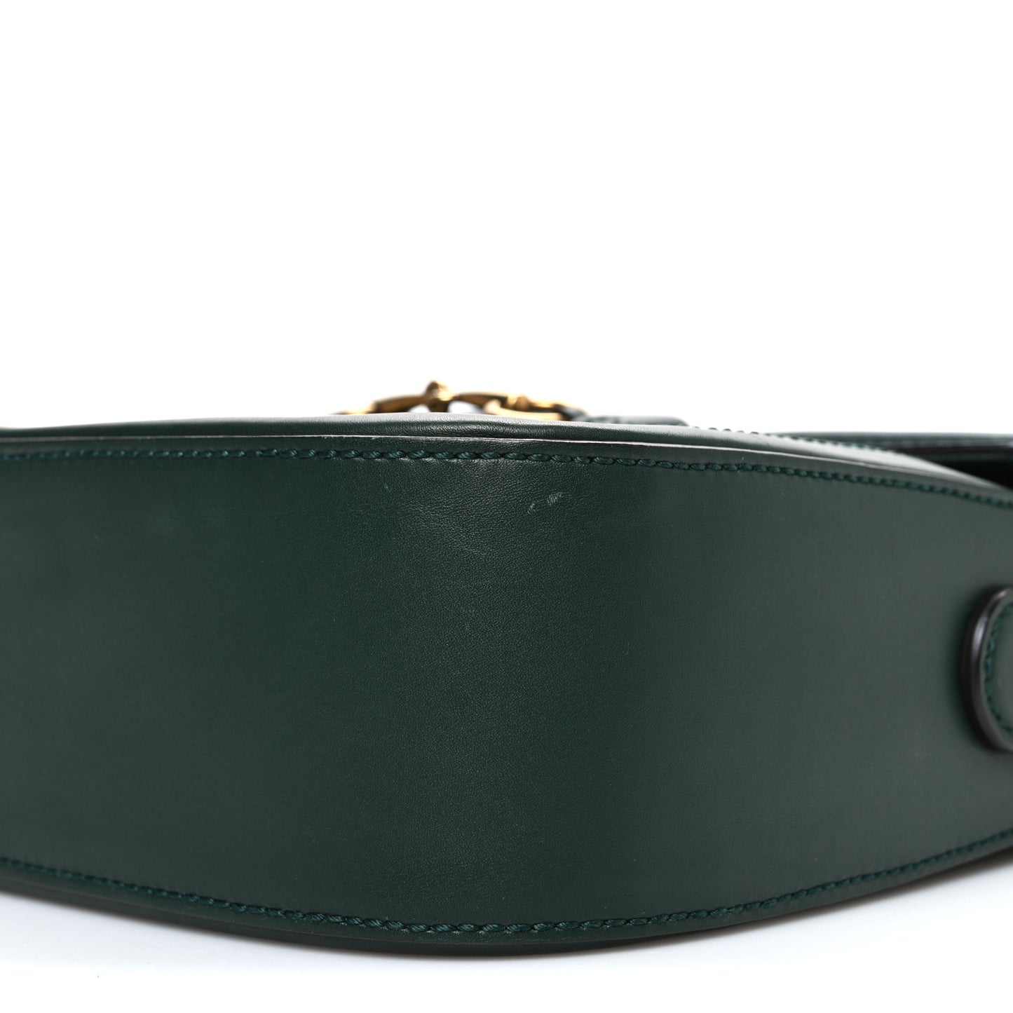 Monogram Calfskin Medium Lady Web Shoulder Bag Beige Green