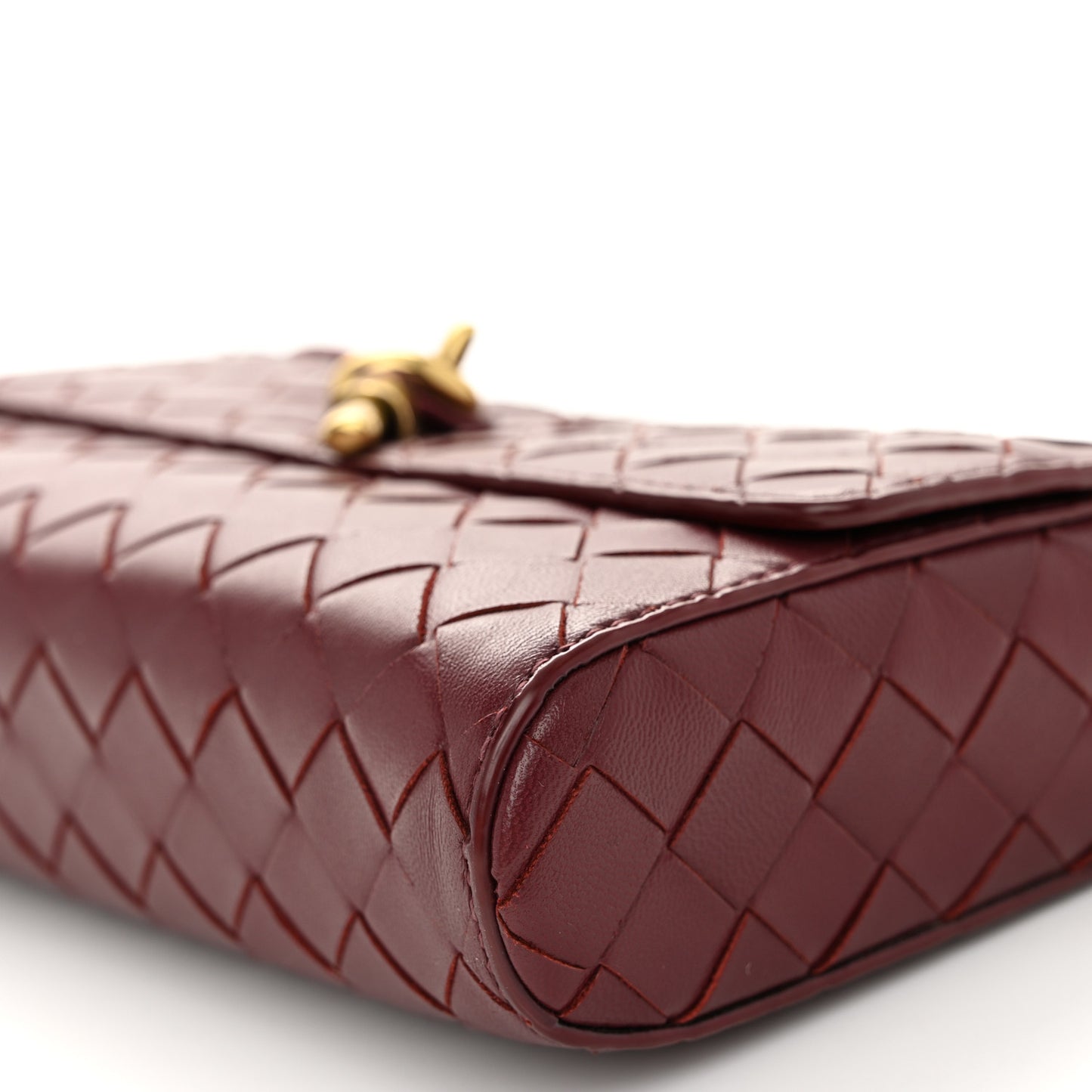 Nappa Intrecciato Mini Andiamo Crossbody Bag Barolo