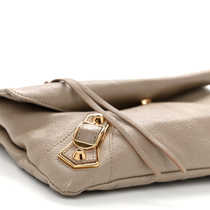 Balenciaga Chevre Gold Metallic Edge Hardware Envelope Clutch Gris Taupe 9 of 10