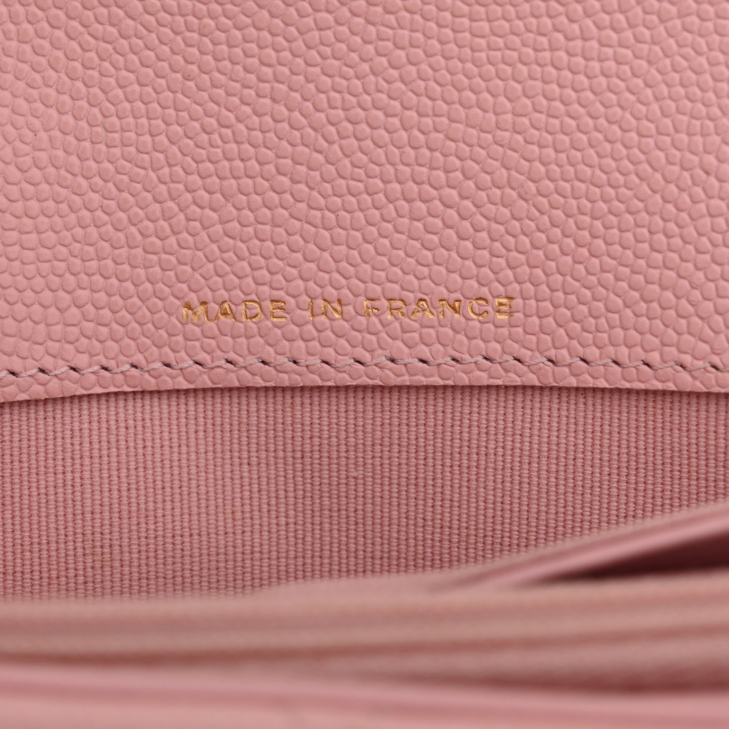 Caviar Quilted Large Gusset Flap Wallet Light Pink