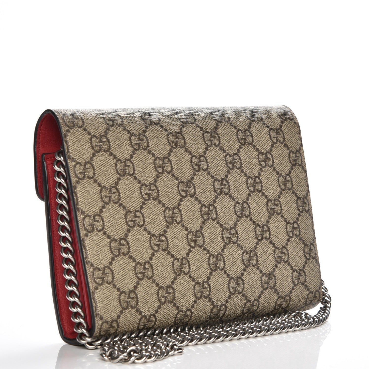 Gucci GG Supreme Monogram Mini Dionysus Chain Wallet Beige Vulcanic Red 3 of 7