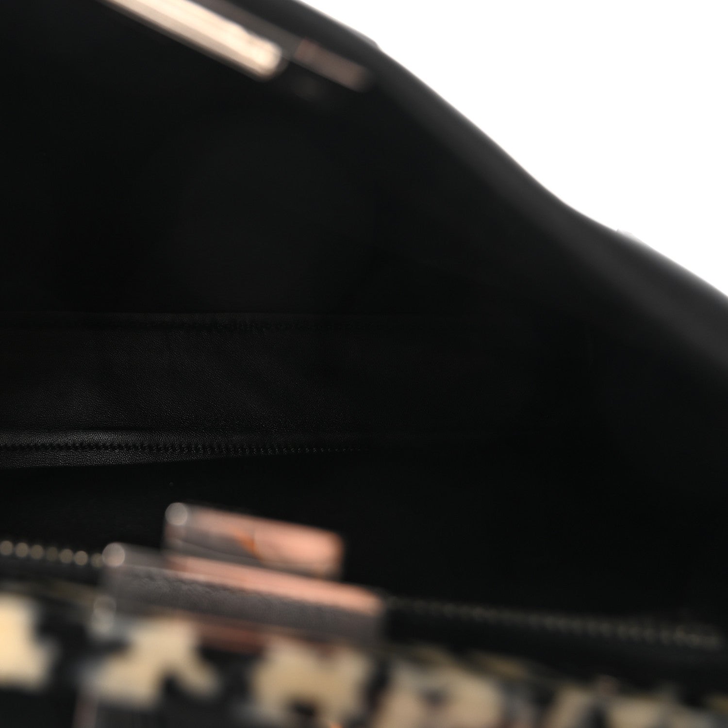 Fendi Vitello Dolce Shiny Nappa Plexglass Granite Medium Peekaboo Iconic Satchel Black 5 of 10