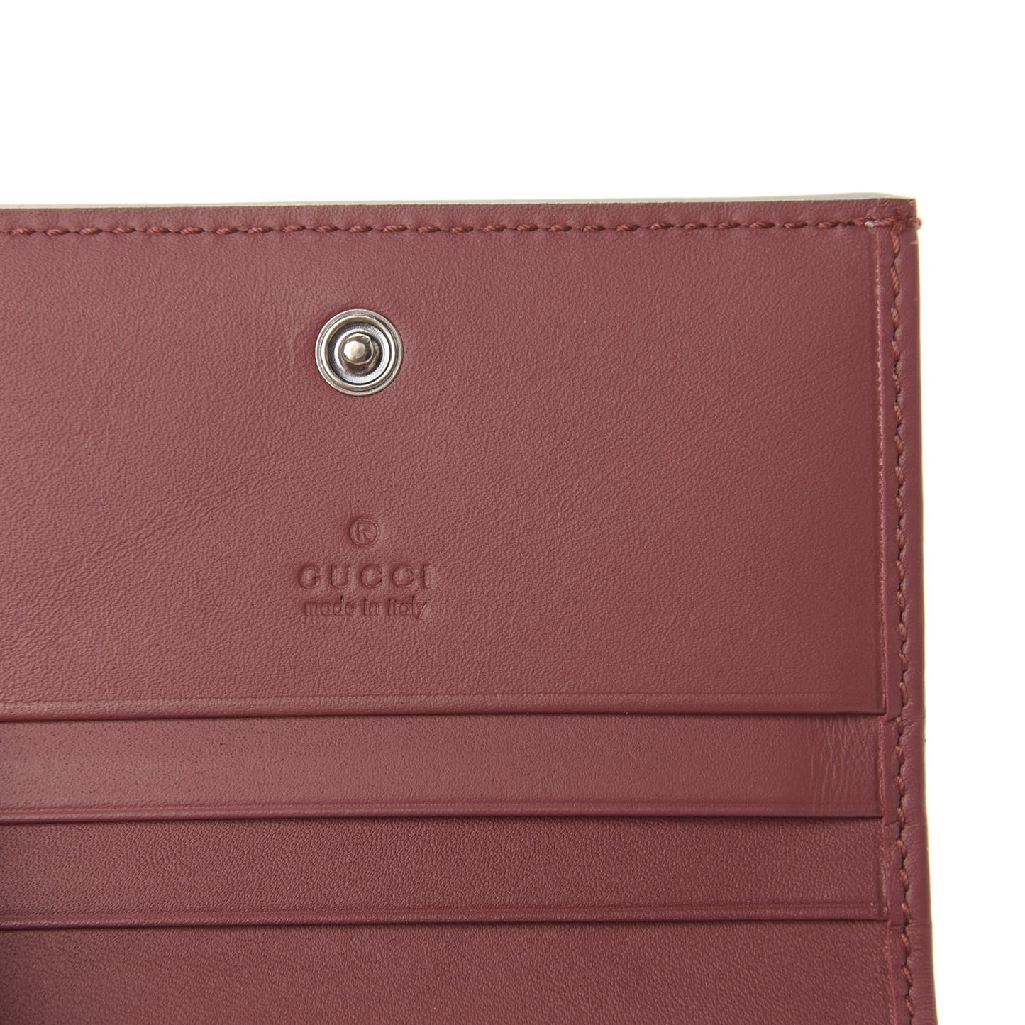 GG Supreme Monogram Blooms Card Case Wallet Beige Multicolor Dry Rose