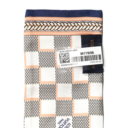 Louis Vuitton Silk Damier Azur Infinity Bandeau Azure Blue 3 of 3