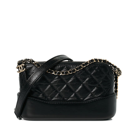 Chanel Aged Calfskin Quilted Small Gabrielle Clutch With Chain Black 1 of 7