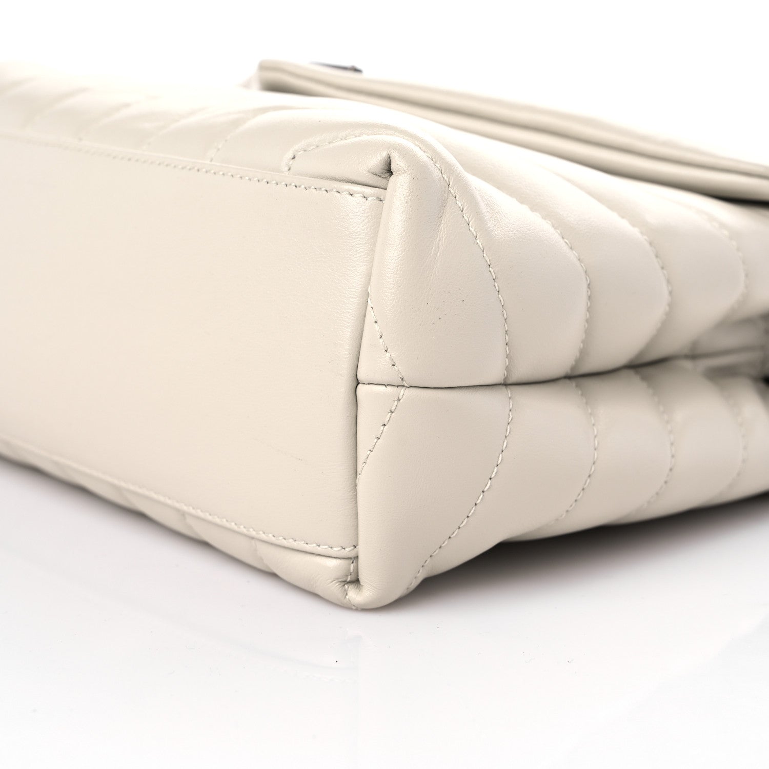 Saint Laurent Calfskin Y Quilted Monogram Small Loulou Chain Satchel Ivory 9 of 10