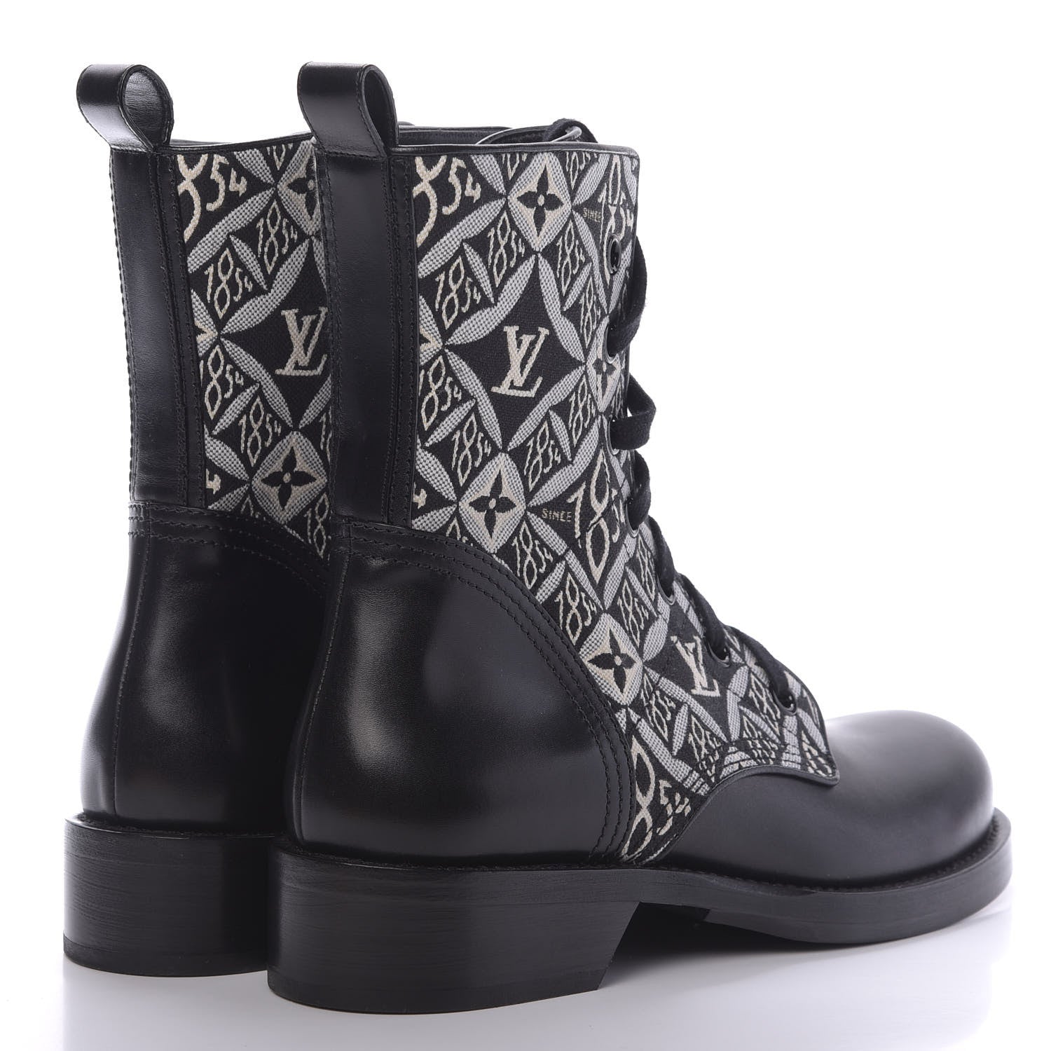 Louis Vuitton Jacquard Calfskin Since 1854 Metropolis Flat Ranger Boot 38.5 Gray 4 of 9