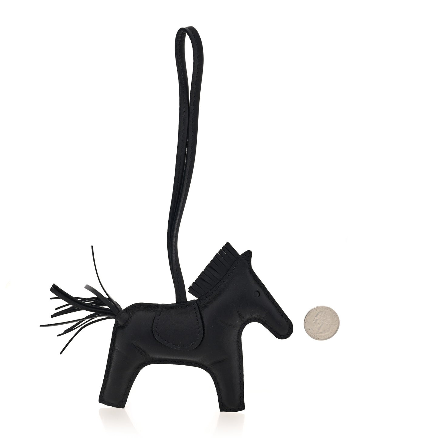 Milo Lambskin Grigri Rodeo Horse Bag Charm MM So Black
