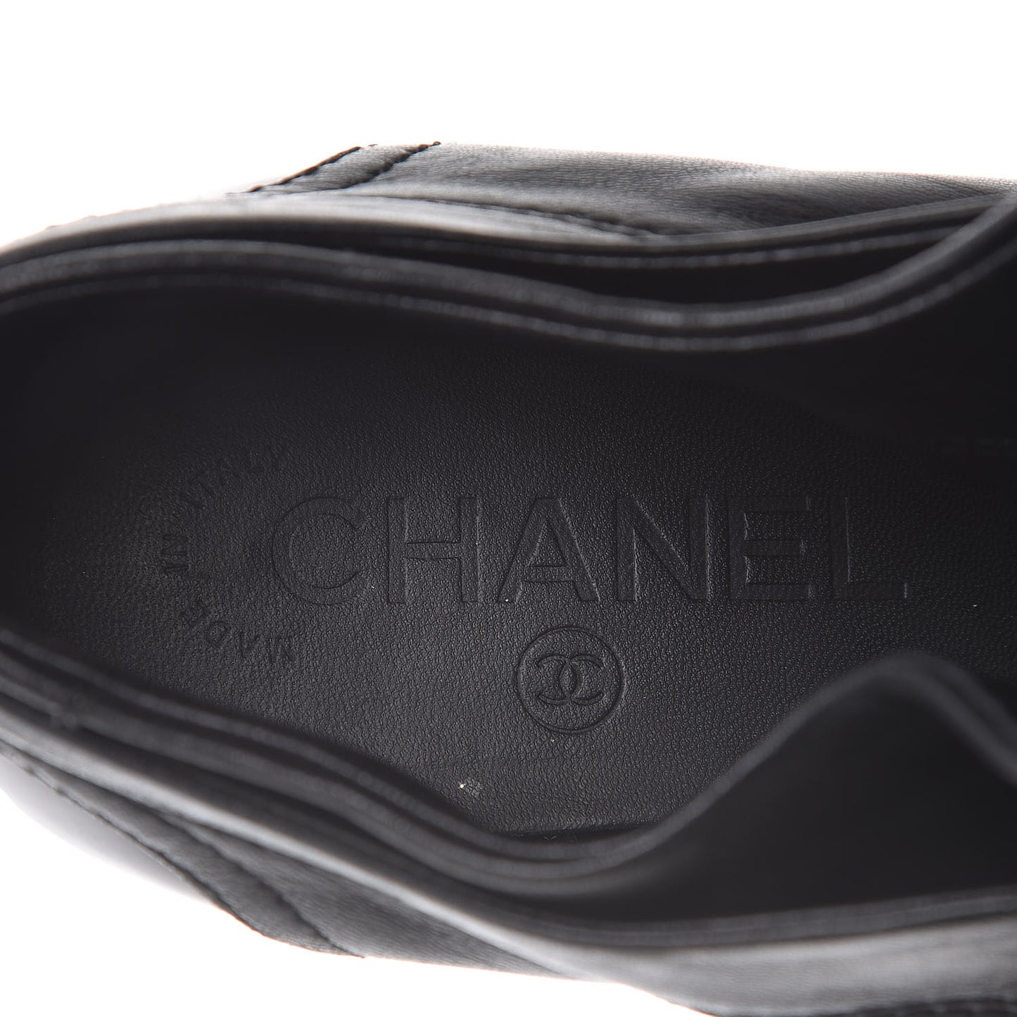 Lambskin Patent Cap Toe CC Sneakers 35 Black