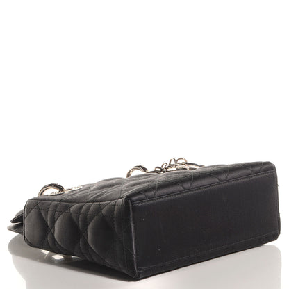 Christian Dior Satin Swarovski Crystal Cannage Mini Lady Dior Black 4 of 8