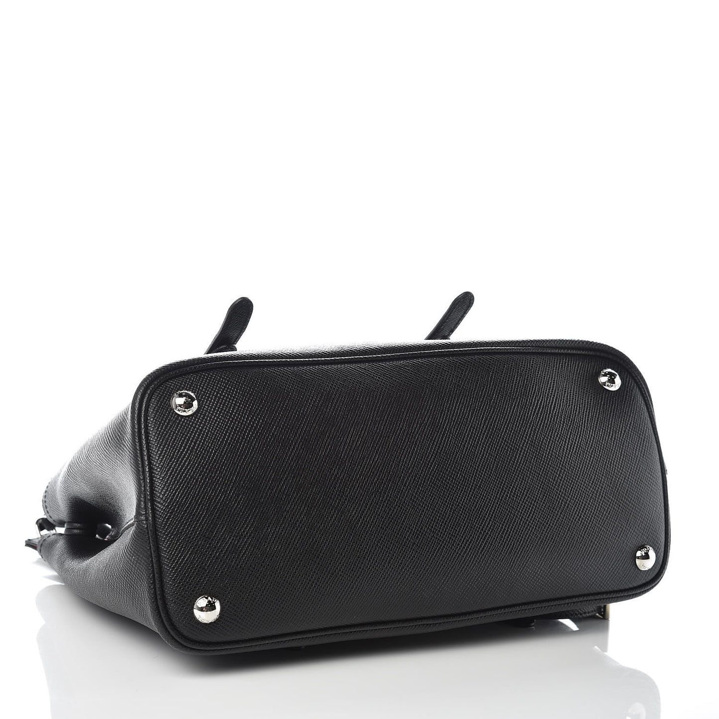 Saffiano Cuir Small Double Handle Tote Black Fuoco
