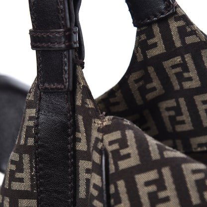 Fendi Zucchino Vitello Shoulder Bag Testa di Moro Beige 13 of 19