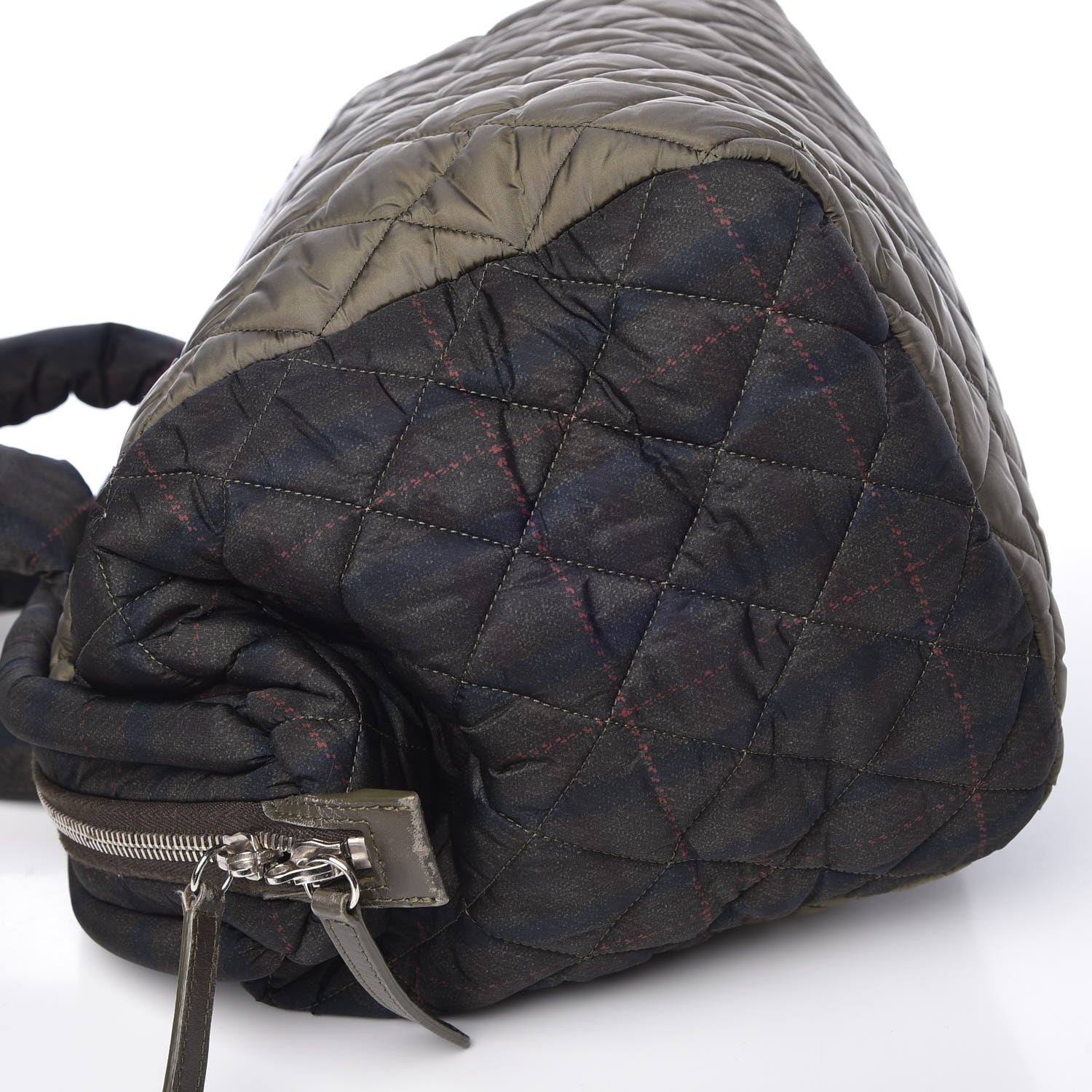 Chanel Nylon Quilted Coco Cocoon Bowler Khaki 10 of 14