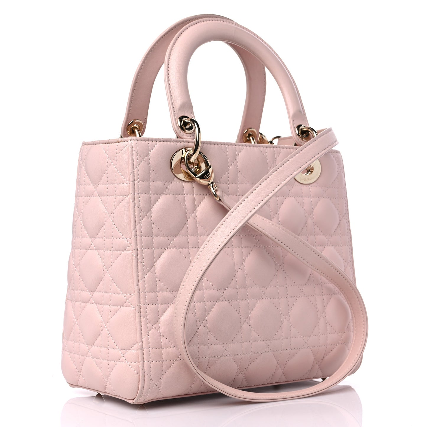 Lambskin Cannage Medium Lady Dior Light Pink