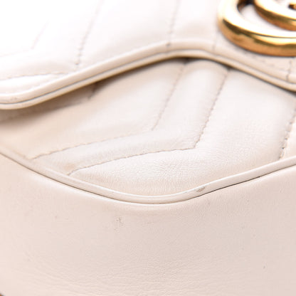 Gucci Calfskin Matelasse Super Mini GG Marmont Shoulder Bag White 11 of 17