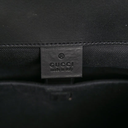 Gucci Soft GG Supreme Monogram Calfskin Web Double Buckle Backpack Black 7 of 12