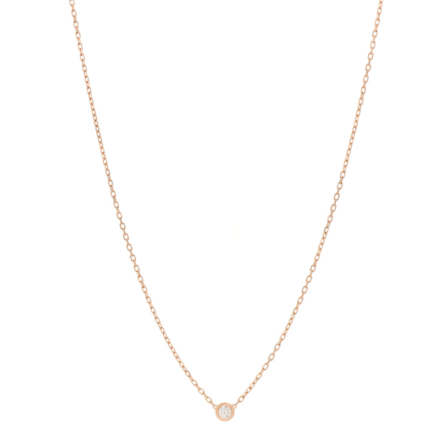 18K Pink Gold Diamond SM D'Amour Pendant Necklace