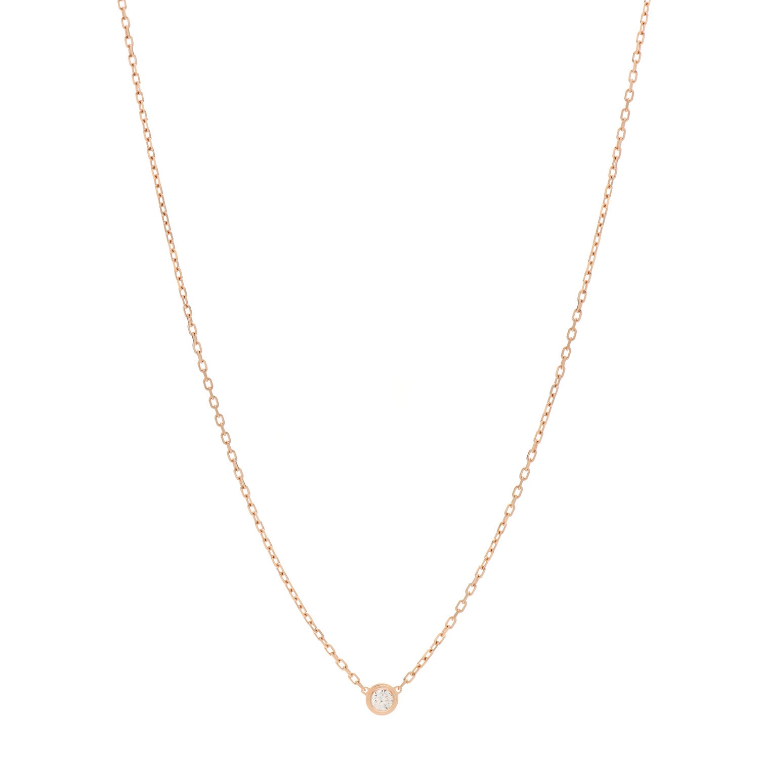 Cartier 18K Pink Gold Diamond SM D'Amour Pendant Necklace 1 of 5