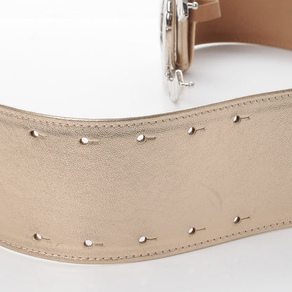 Chanel Metallic Lambskin CC Buckle Wide Belt 70 28 Gold 5 of 10