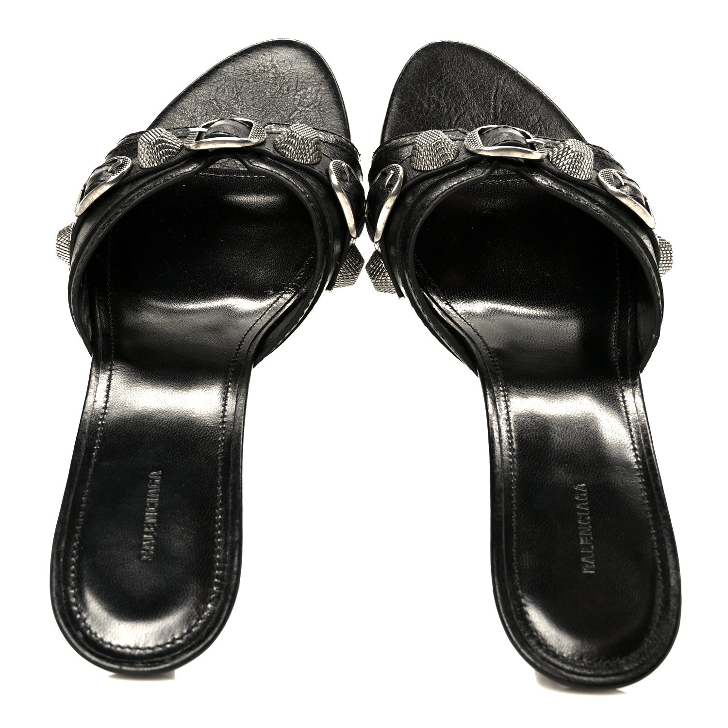 Balenciaga Agneau Arena Cagole 50mm Slide Sandals 38 Black 2 of 9