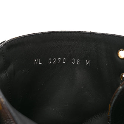 Louis Vuitton Calfskin Monogram Wonderland Flat Ranger Boots 38 Black 8 of 11
