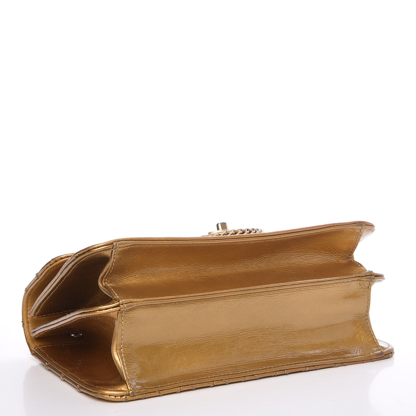 Patent Medium Madison Flap Gold