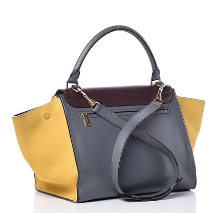 Celine Smooth Calfskin Suede Medium Tri-Color Trapeze Yellow 4 of 11