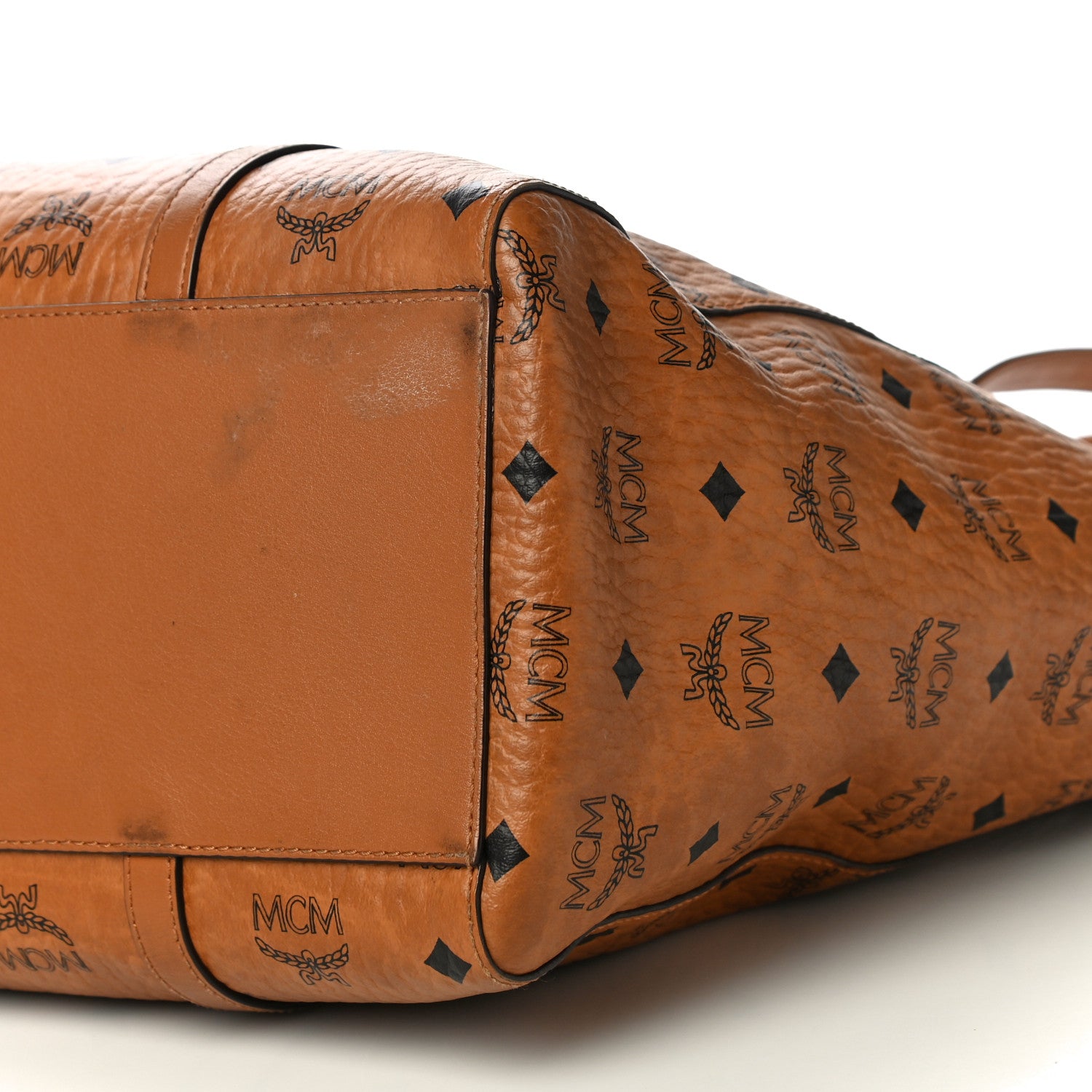 MCM Visetos Toni Shopper Tote Cognac 9 of 22