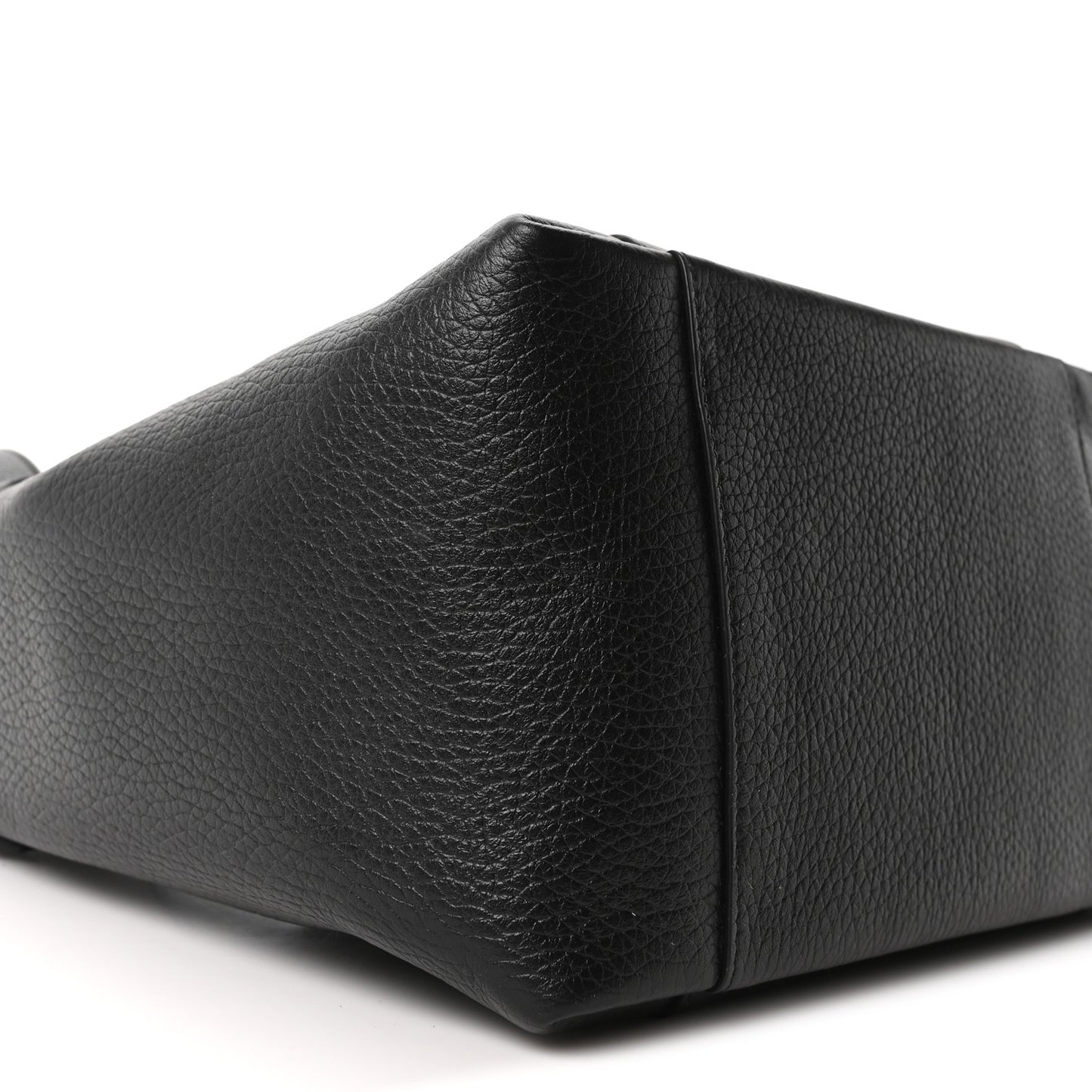 Calfskin Medium Signature Bucket Bag Black