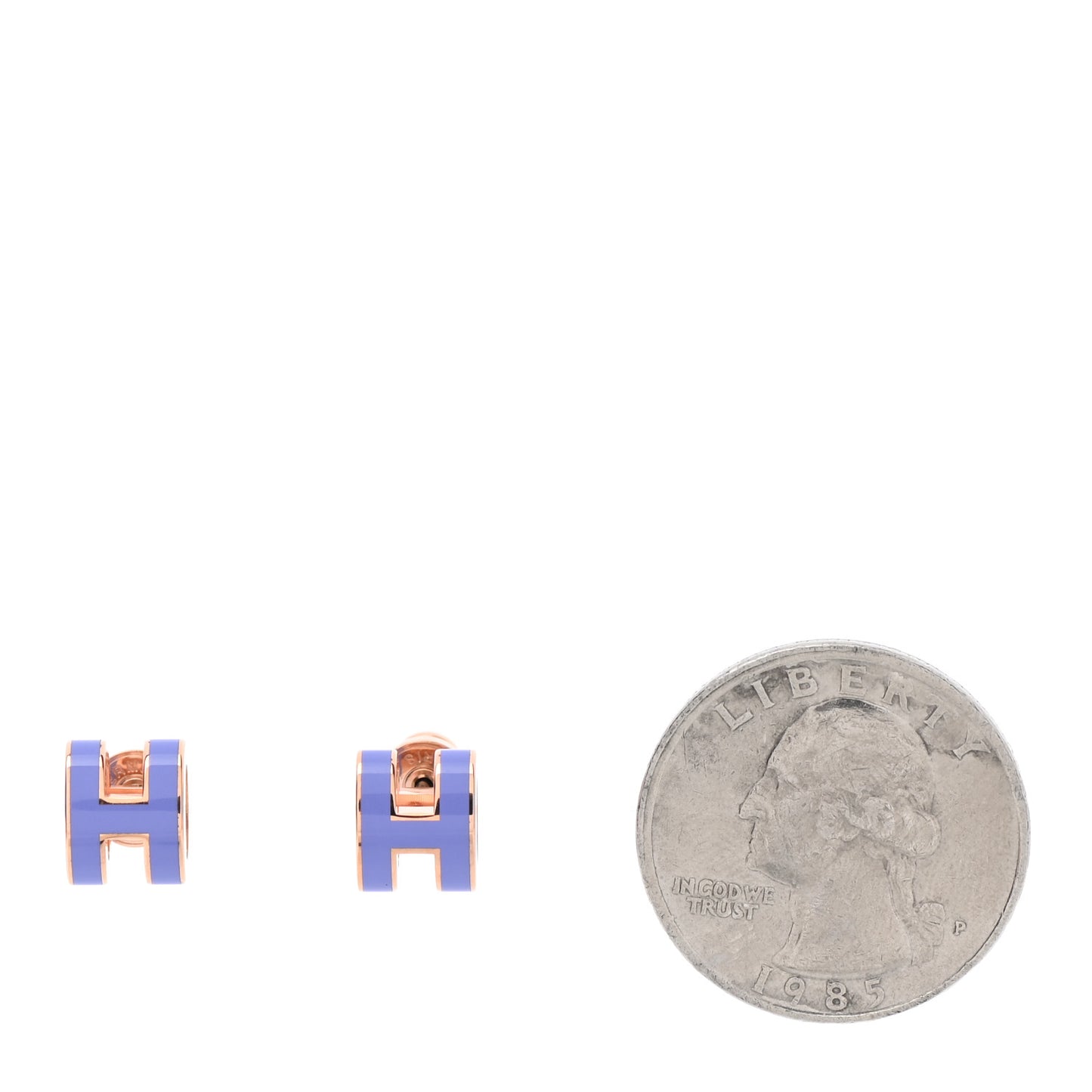 Rose Gold Lacquered Mini Pop H Earrings Lilac