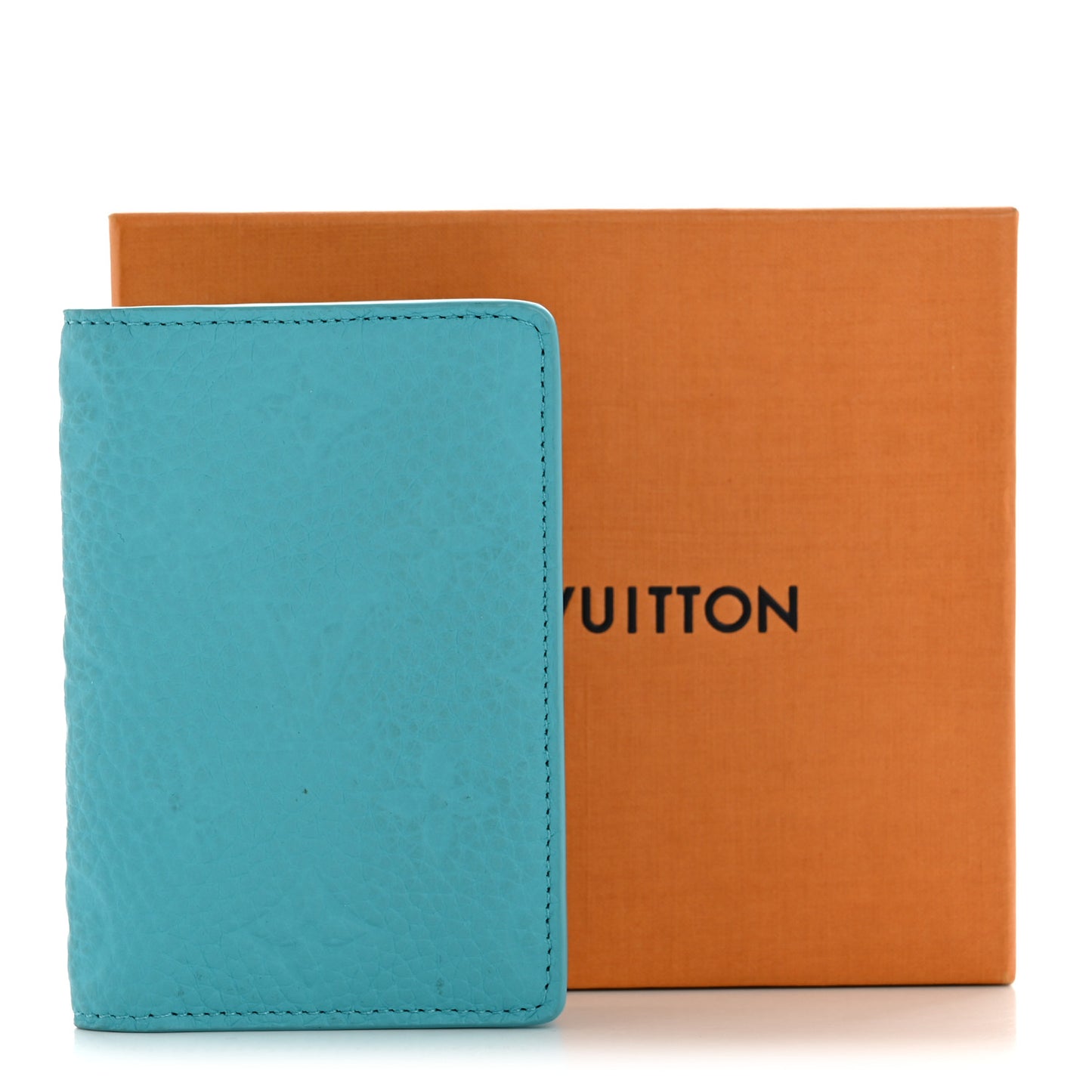 Taurillon Monogram Pocket Organizer Turquoise