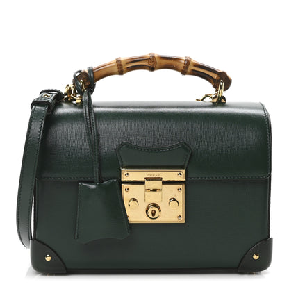 Gucci Azalea Calfskin Small Padlock Bamboo Shoulder Bag Vintage Green 1 of 10