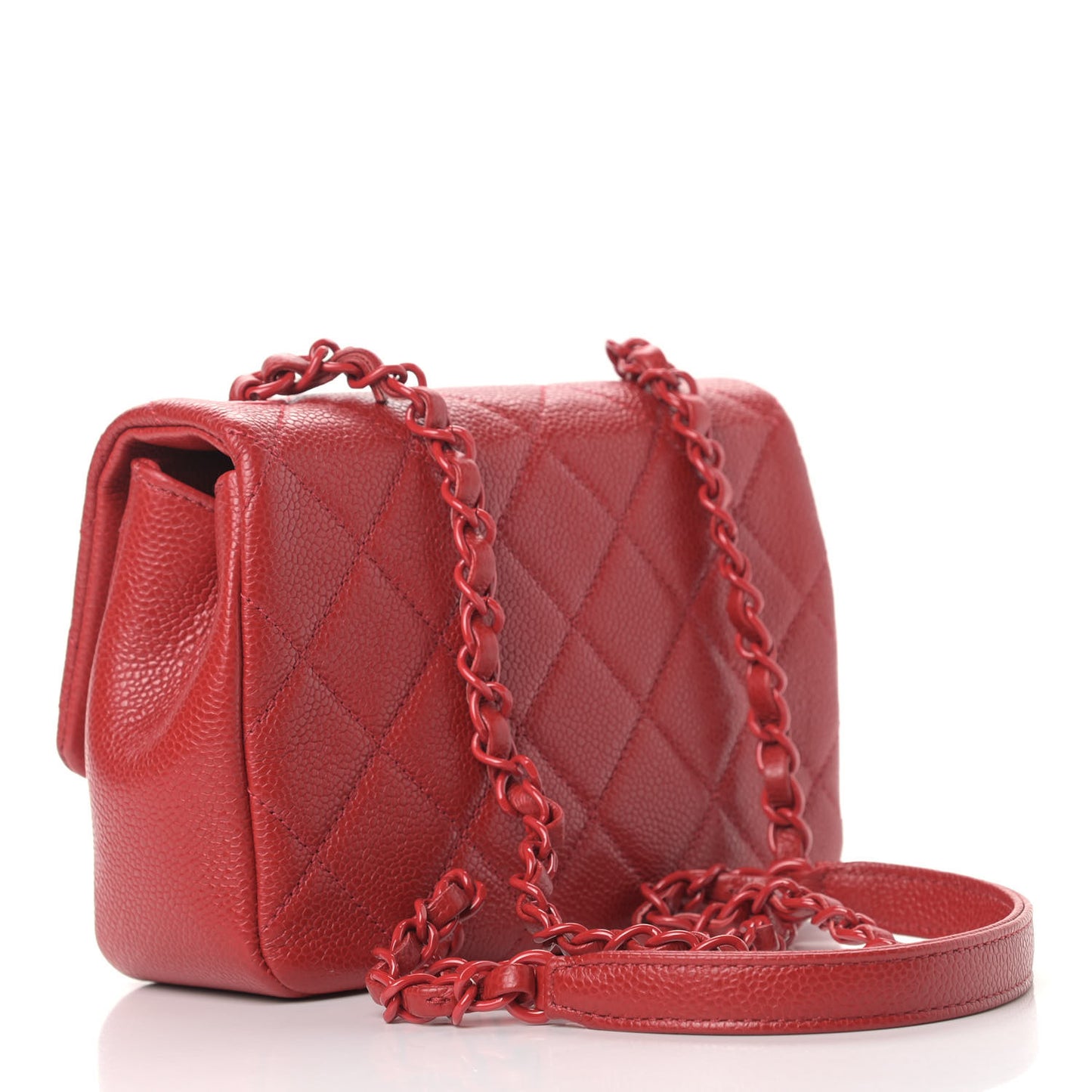 Caviar Quilted Mini Incognito Square Flap Red
