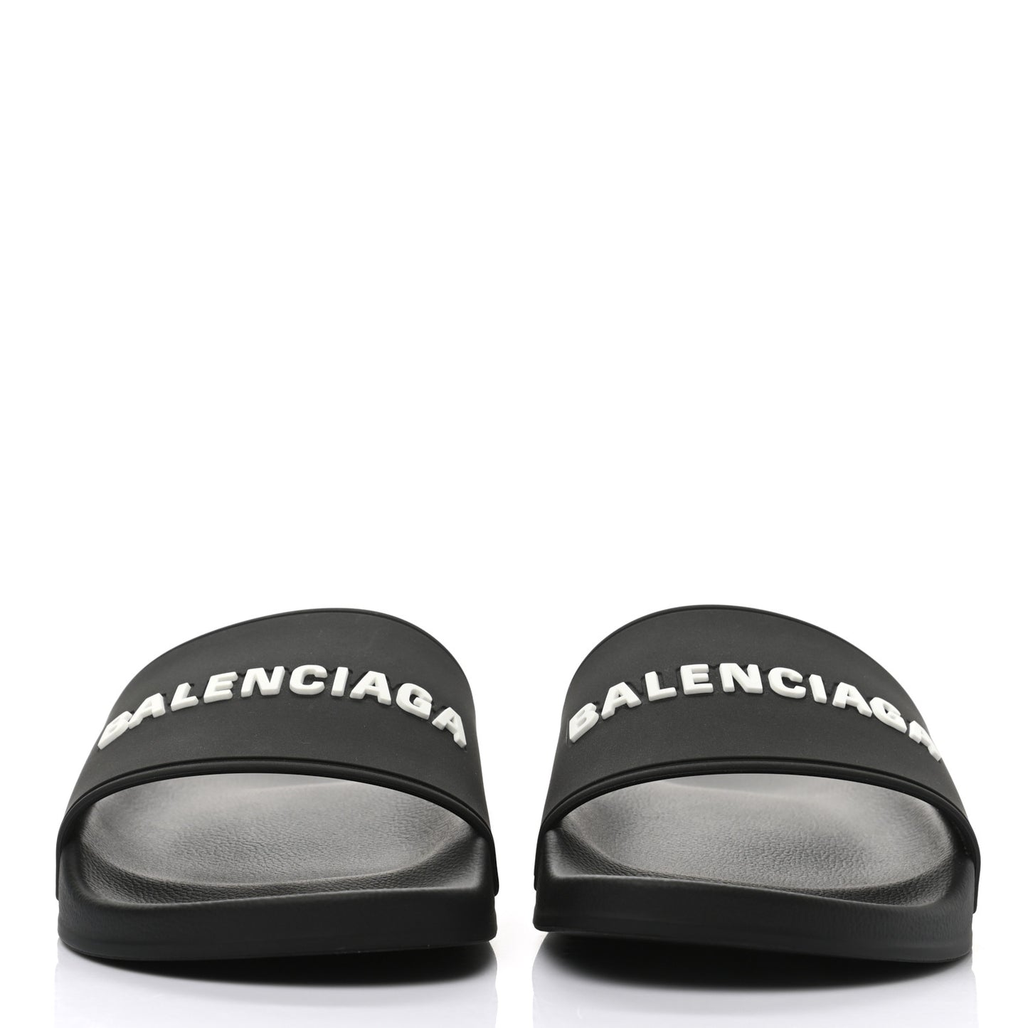 Rubber Womens Logo Pool Slide Sandals 40 Black White