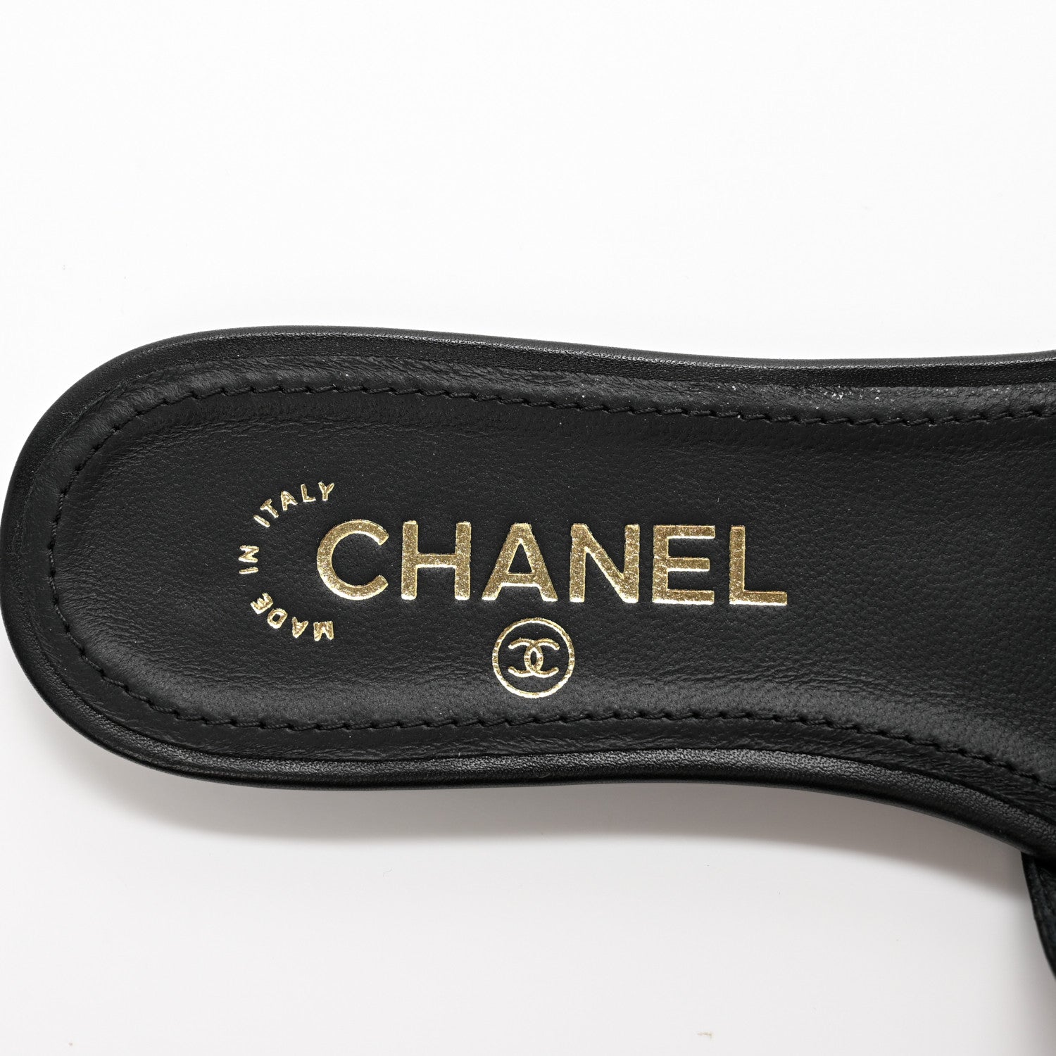 Chanel Lambskin Pearl Crystal CC Mules Sandals 37 Black 7 of 11