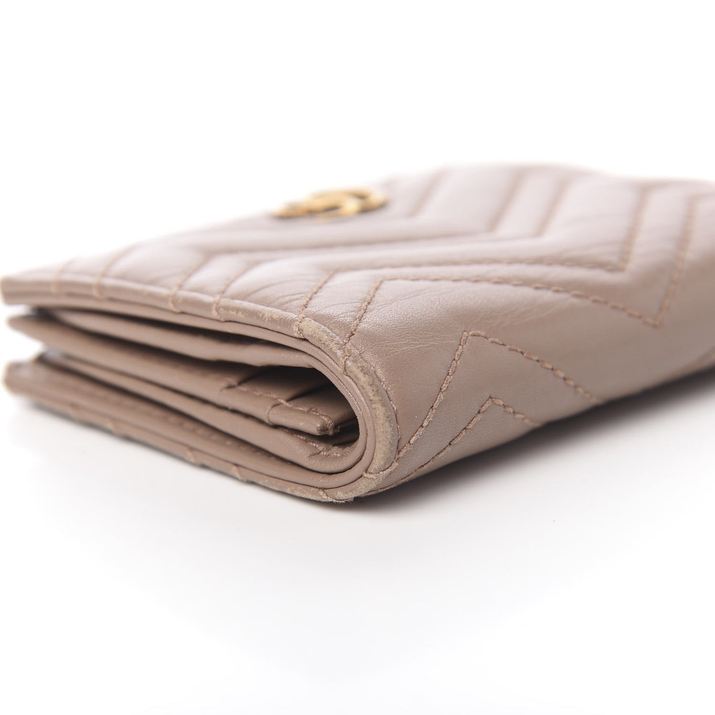 Calfskin Matelasse GG Marmont Card Case Porcelain Rose