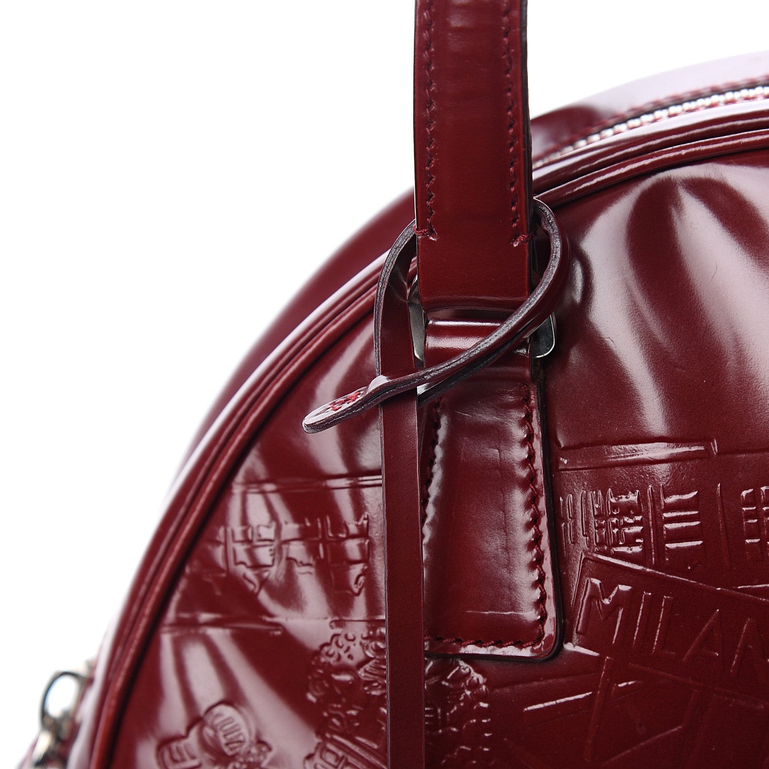 Prada Spazzolato Print Bowling Bag Rosso 7 of 13