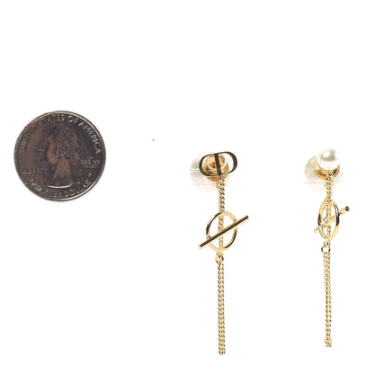 Christian Dior Pearl Tribales Earrings Gold White 2 of 3