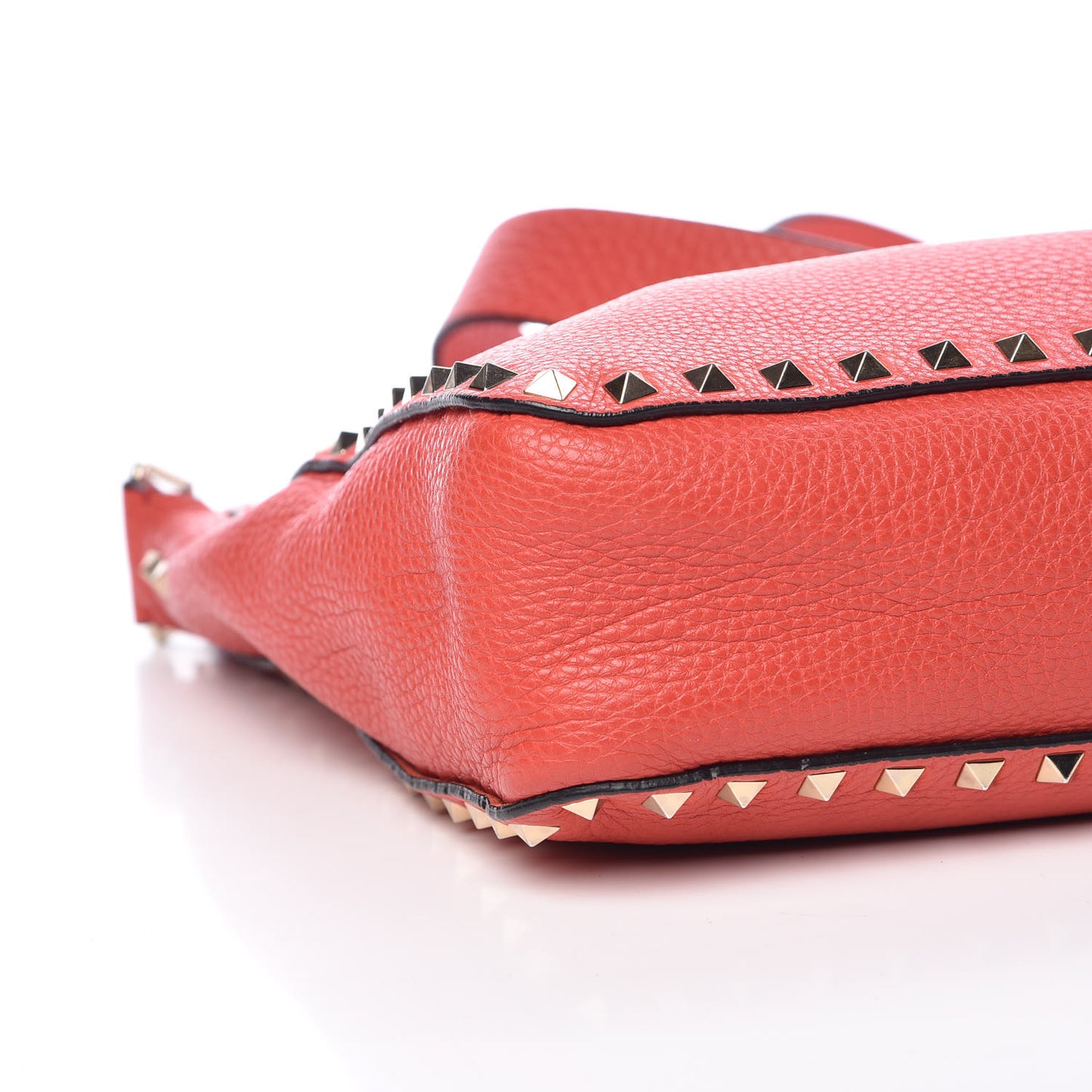 Pebbled Calfskin Small Rockstud Flip-Lock Messenger Bag Deep Coral