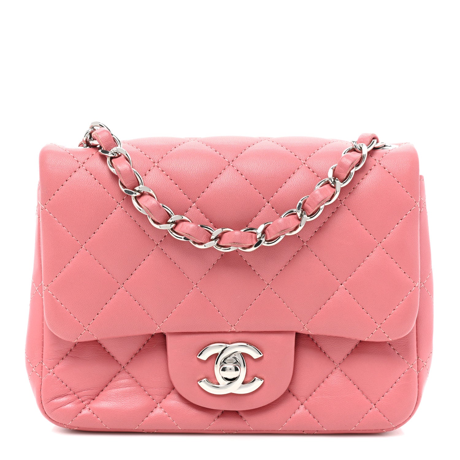Chanel Lambskin Quilted Mini Square Flap Pink 1 of 13
