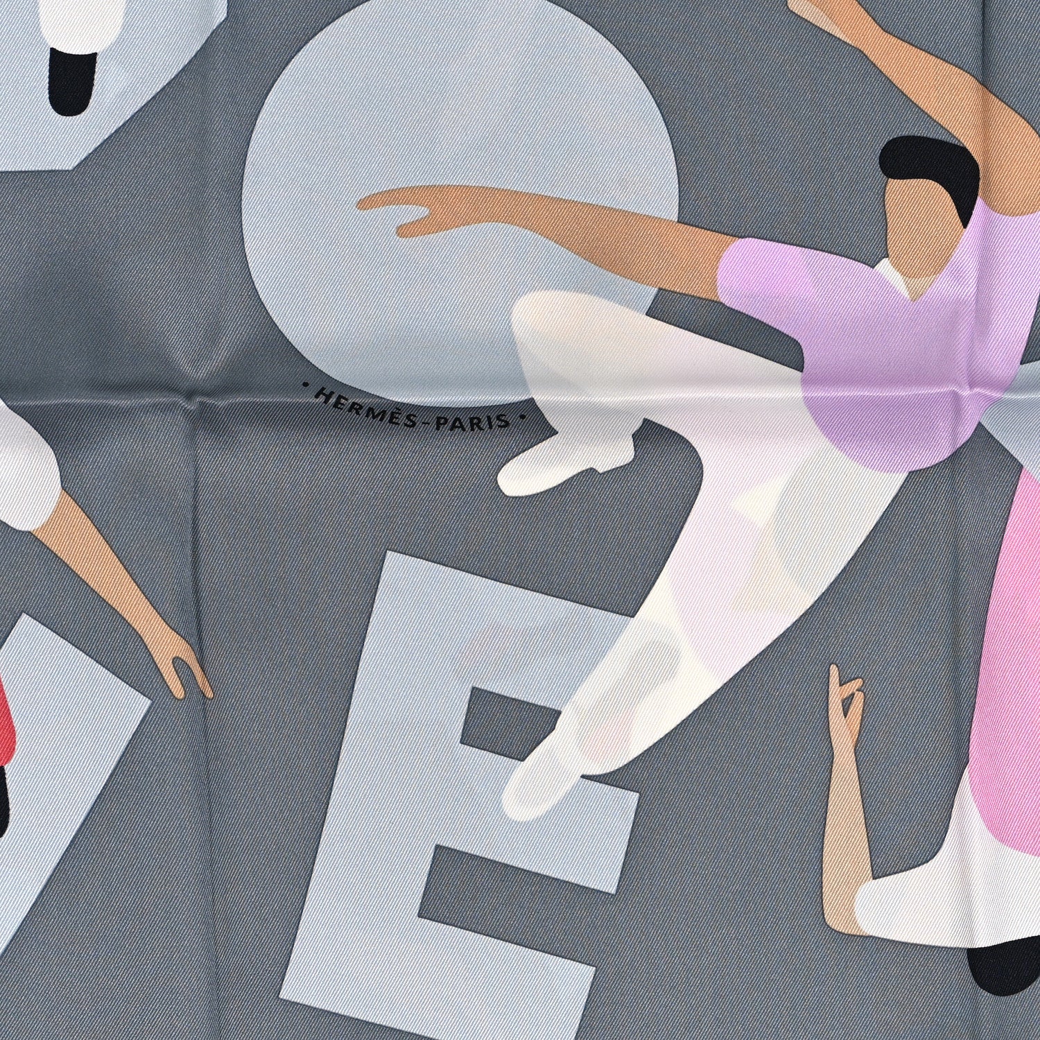 Hermes Silk Hommage a Gene Kelly Scarf 70 Gris Rose White 2 of 3