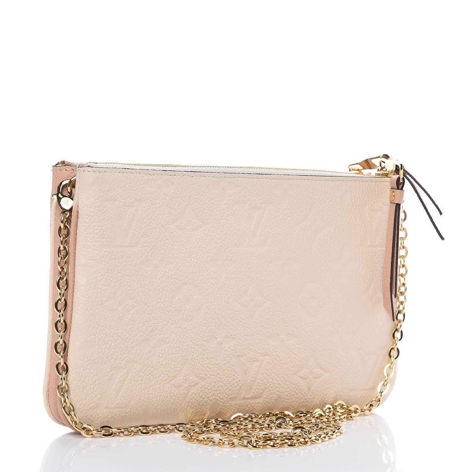 Louis Vuitton Empreinte Double Zip Pochette Beige Rose Creme 3 of 10